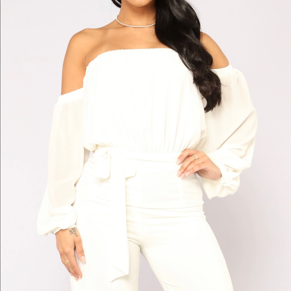Off the shoulder jumpsuit NWT!